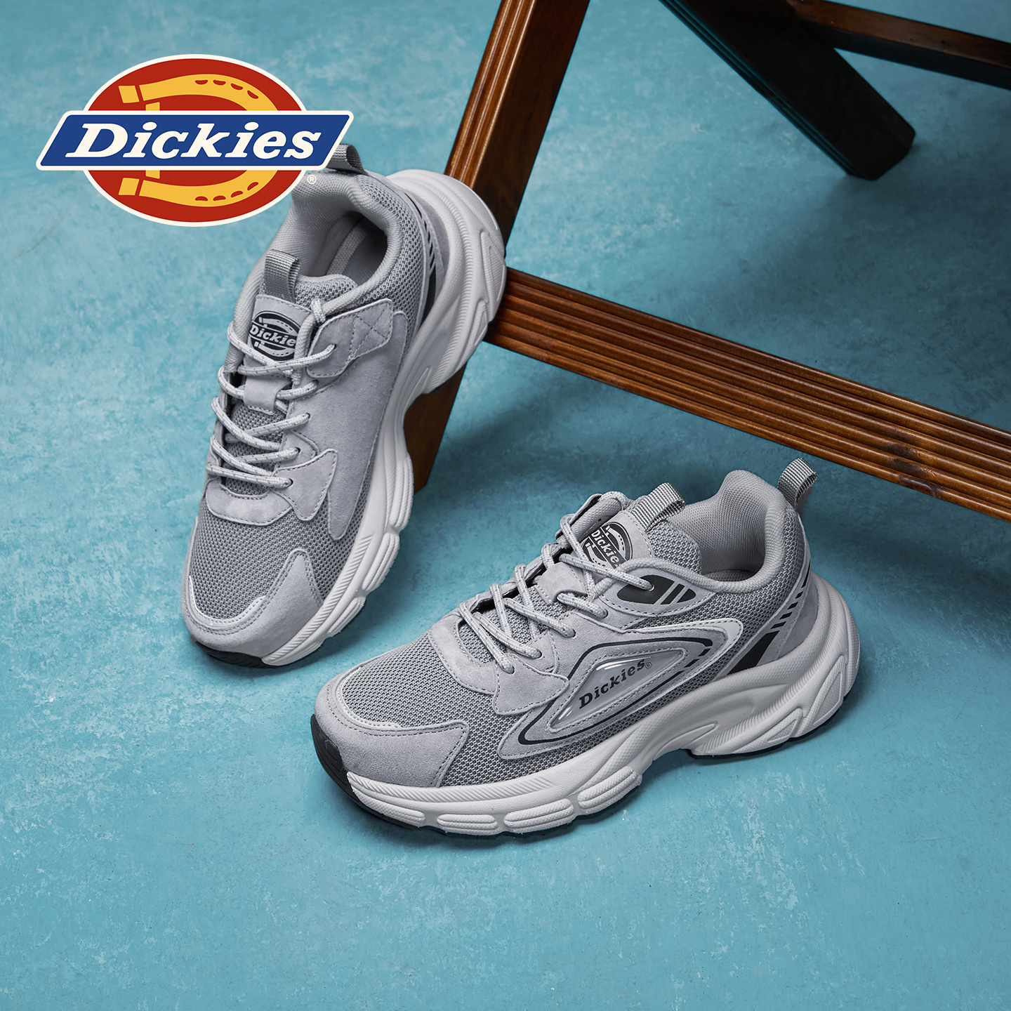 Dickies童鞋2025秋冬新款网面透气运动鞋防滑耐磨男童女童老爹鞋