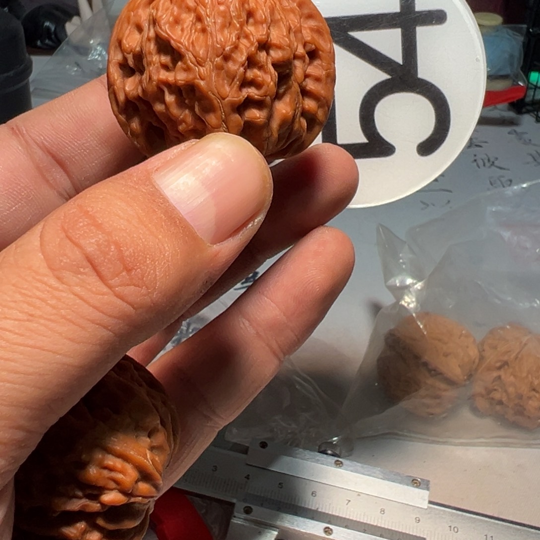 ****猪文玩核桃，白色54号