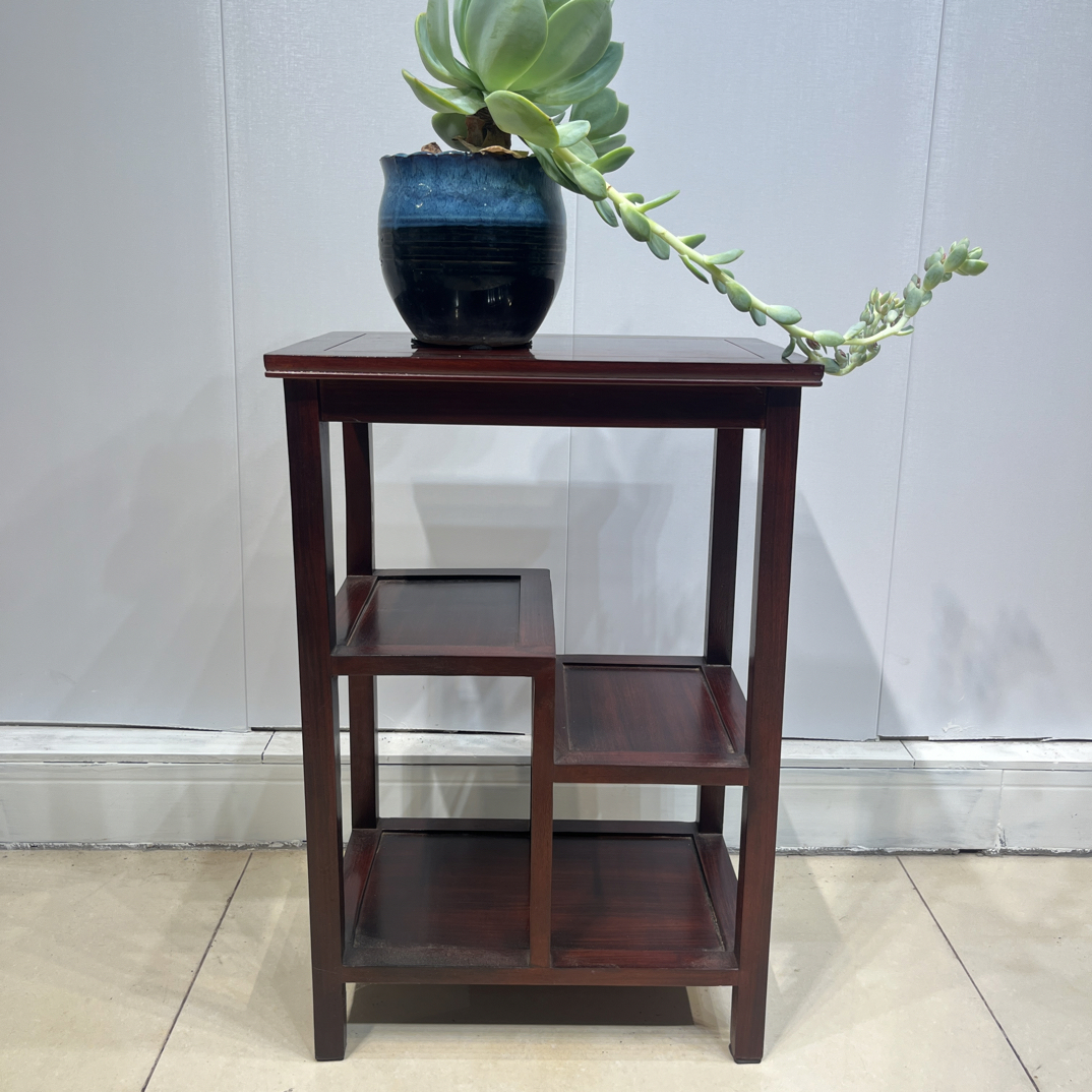 童瑞红木 黑酸枝木置物架小茶几 尺寸45-30-65高