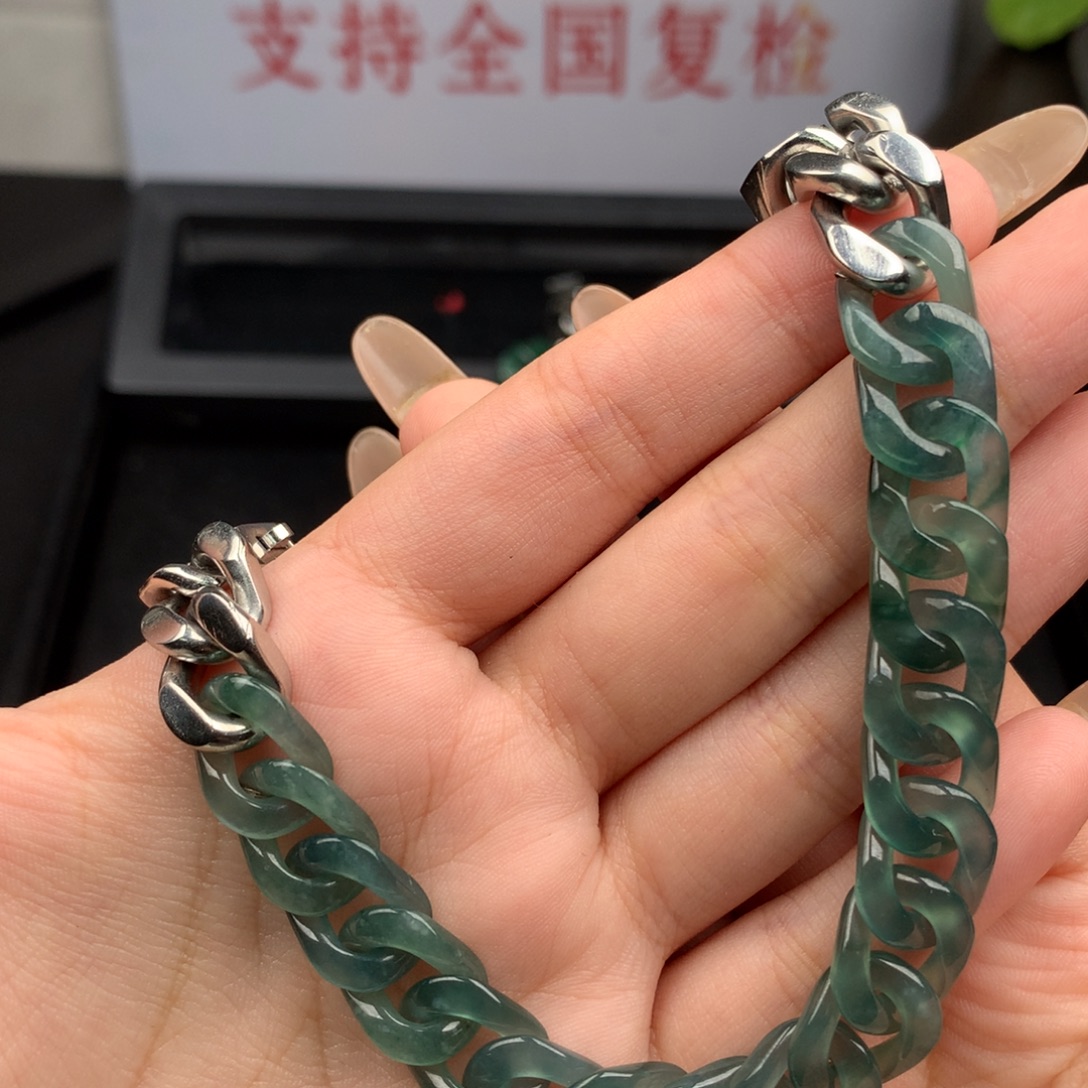 随***之翡翠未镶嵌手链00002