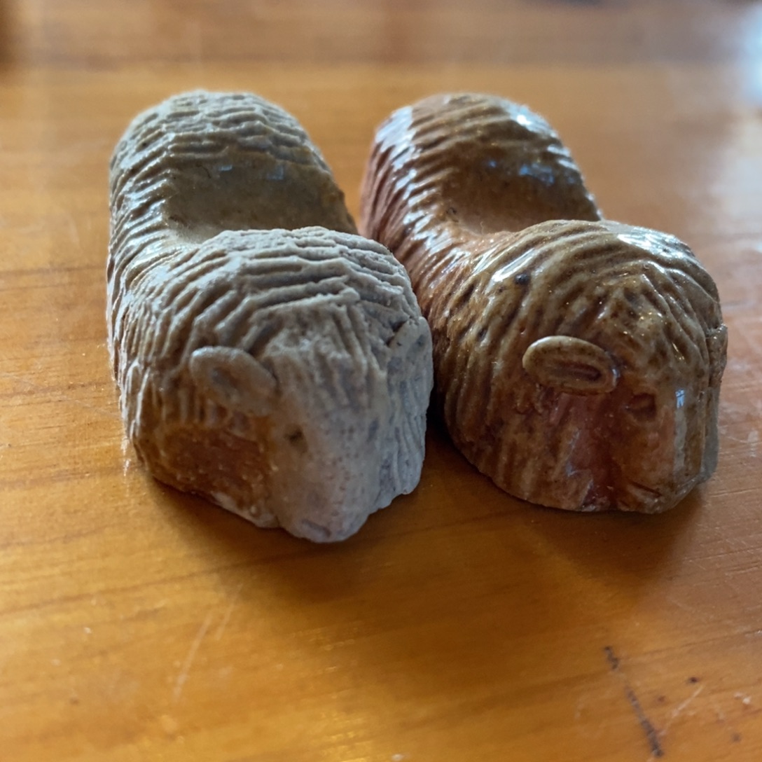 瓷片小羊快置一对儿