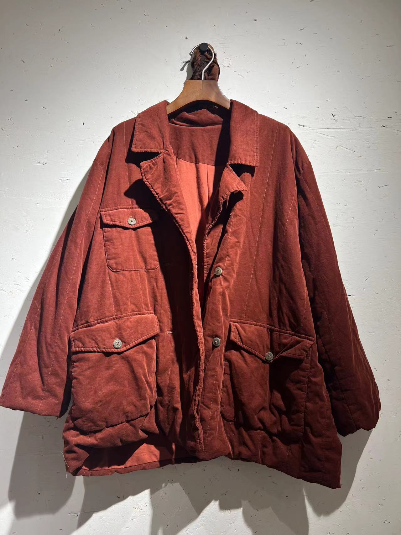 素朴布衣 衣路走来原创39288冬纯棉多口袋宽松休闲灯芯绒翻领棉衣