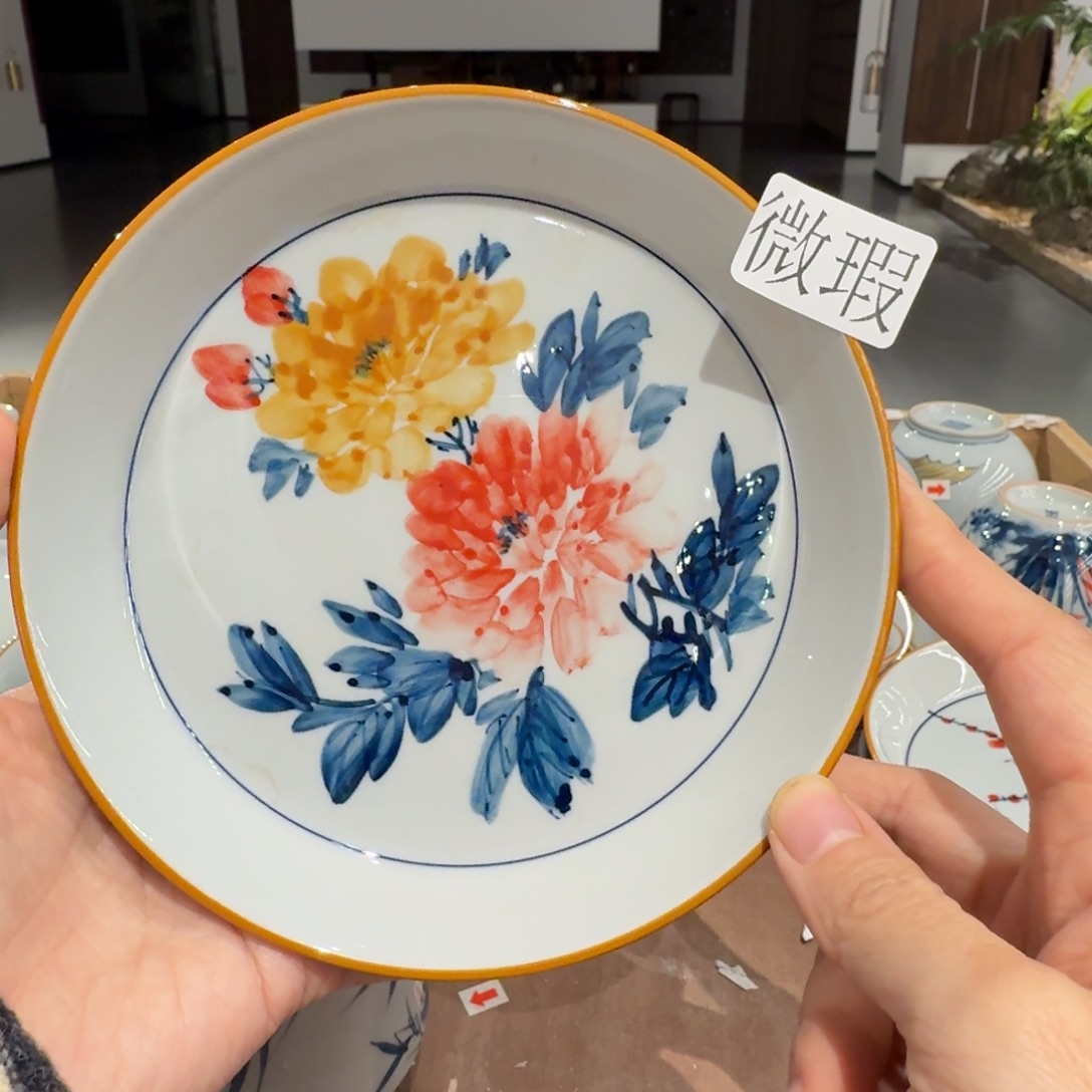 釉下彩纯手绘微瑕