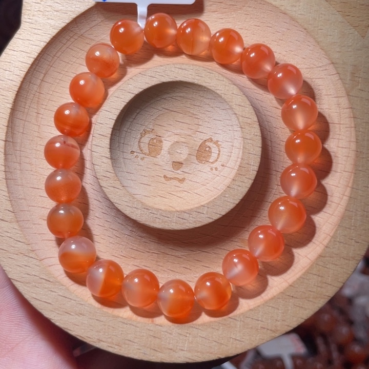 南红玛瑙未镶嵌8咪芬达橘聚宝盆1705