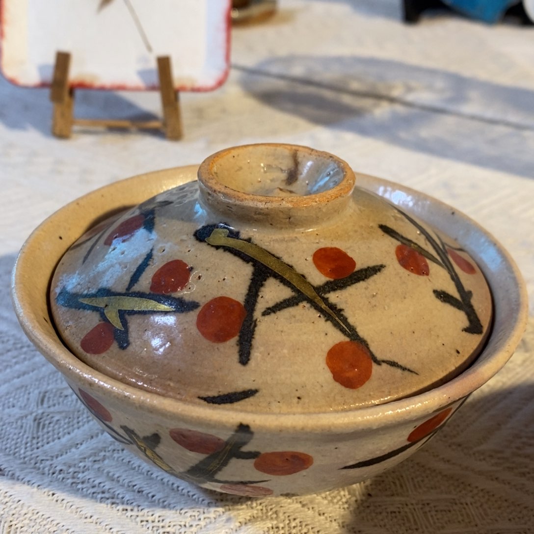 瓷片陶胎梅花盖碗