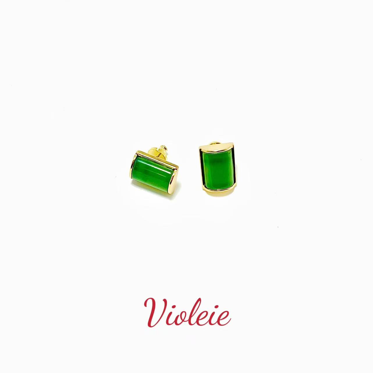 铜合金耳饰 【碧波青颜】Violeia高级定制设计款耳饰~YZ133