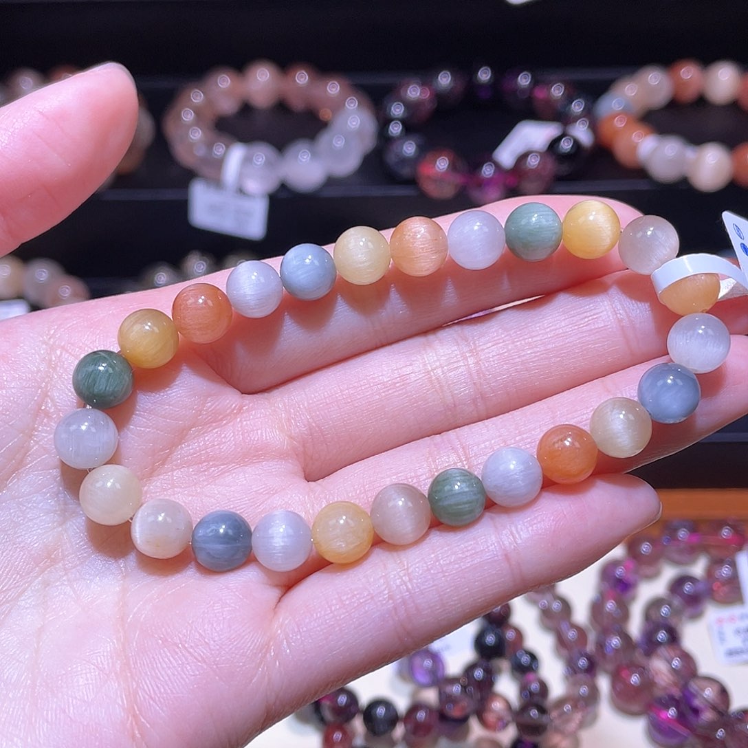 水晶手链未镶嵌梅*兔毛手链，晶体通透