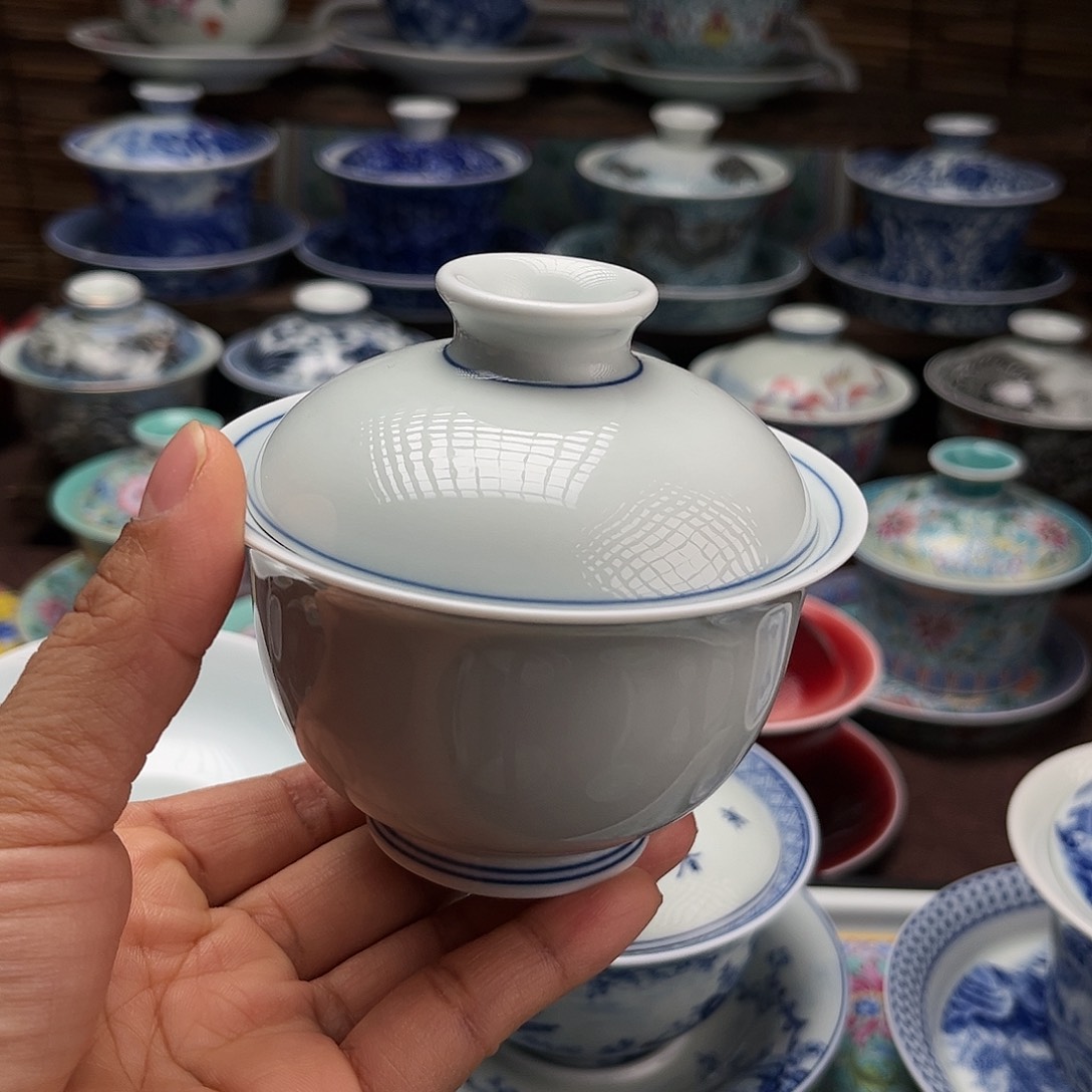 景德镇陶瓷二才盖碗