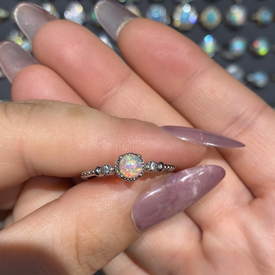 欧泊银S925镶嵌福利戒指不退不换