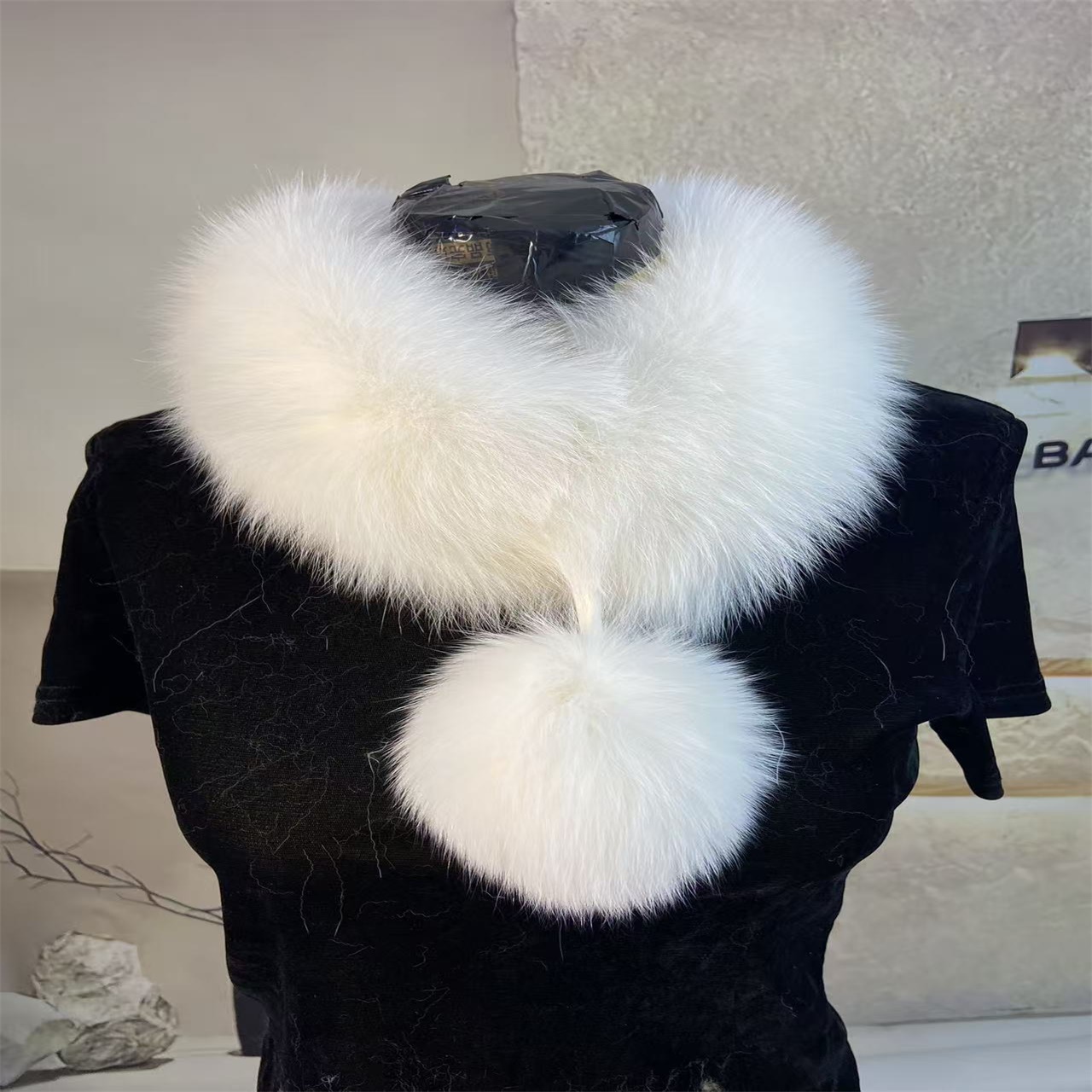 可爱小雪球围脖狐狸毛皮草围巾秋冬保暖双面毛真毛围巾狐狸毛围脖