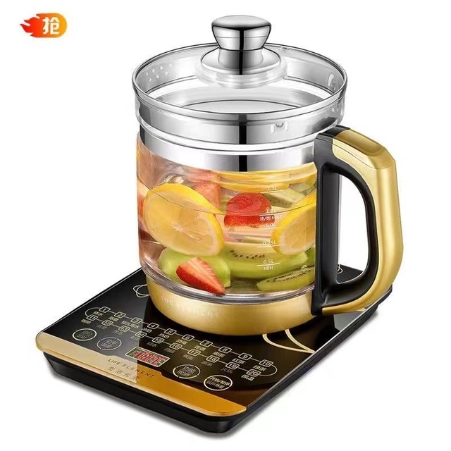 德国1.8L养生壶自动加厚玻璃家用多功能电热烧水壶煮花茶煎药壶