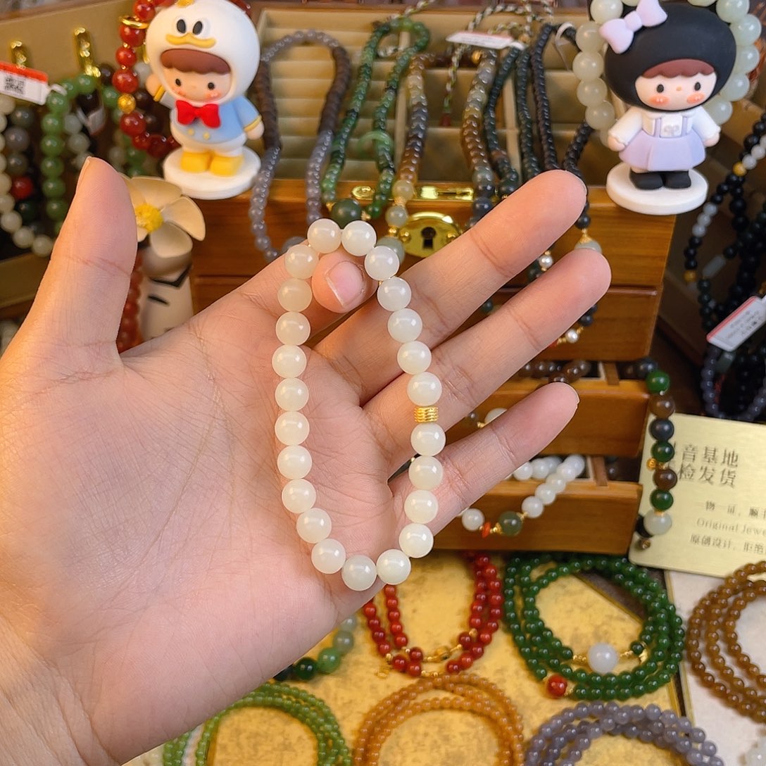 和田玉单圈手串未镶嵌