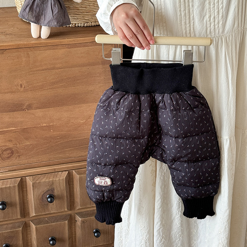 宝宝大屁屁裤秋冬新款婴幼儿羽绒裤高腰护肚 a类冬款女童保暖长裤