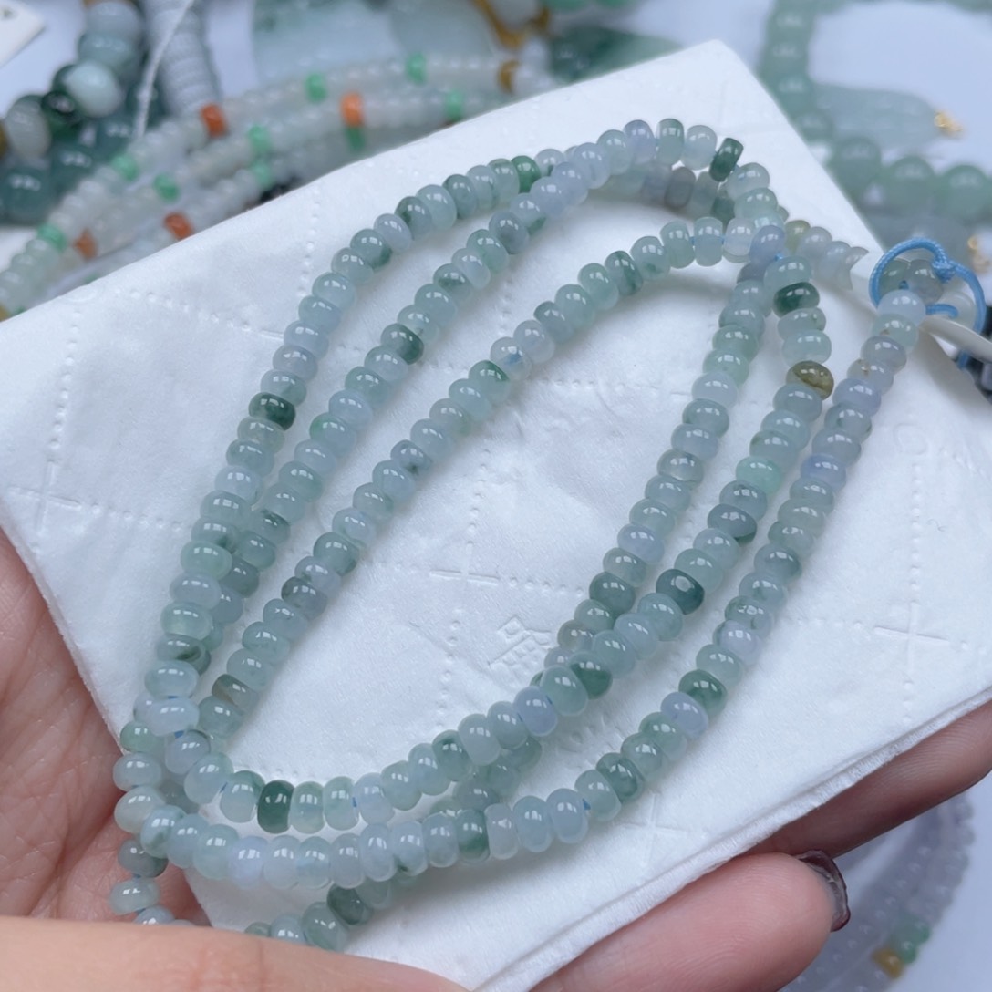 翡翠手链未镶嵌纯天然a货缅甸翡翠包邮4.5mm