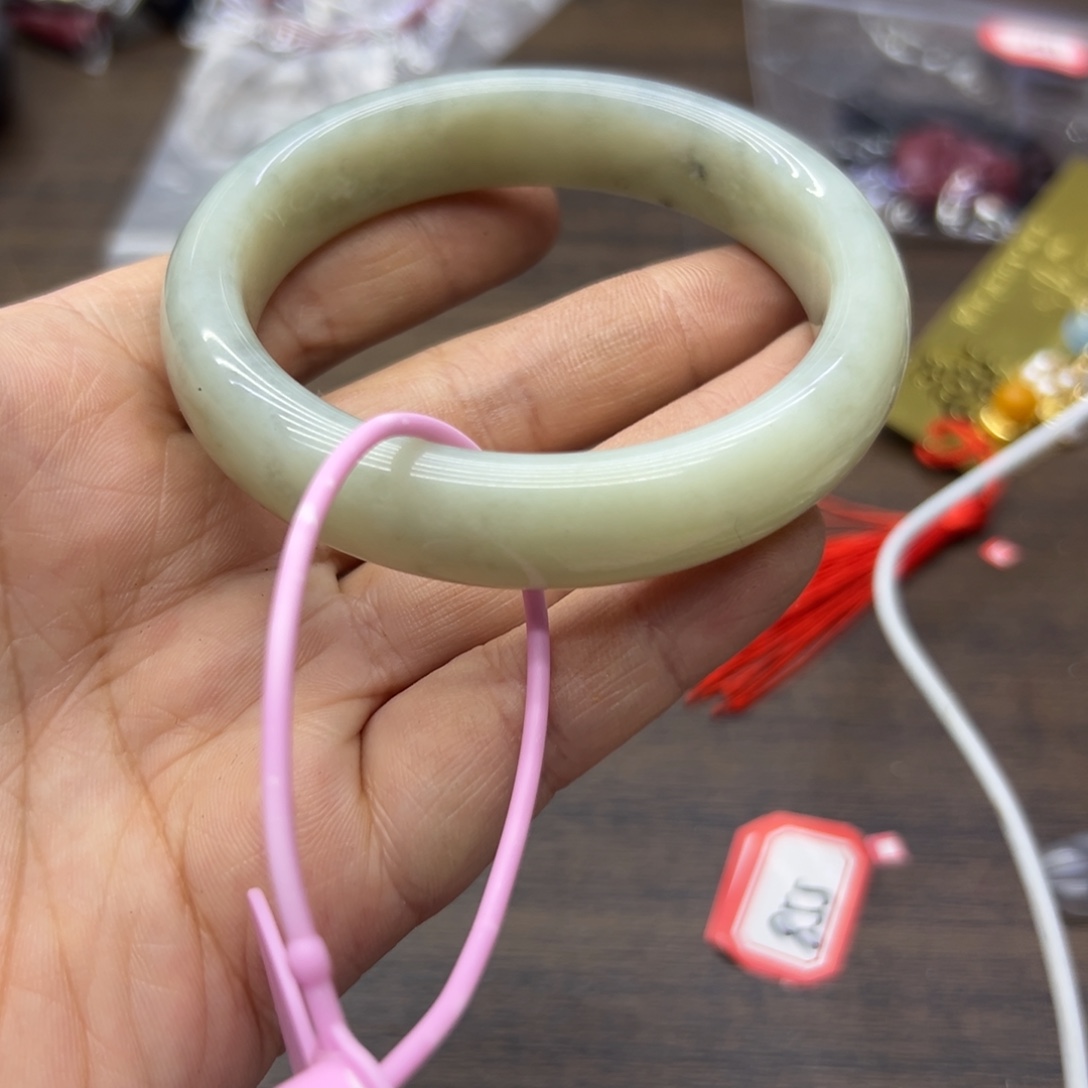 和田玉未镶嵌手镯59.4圈围1528