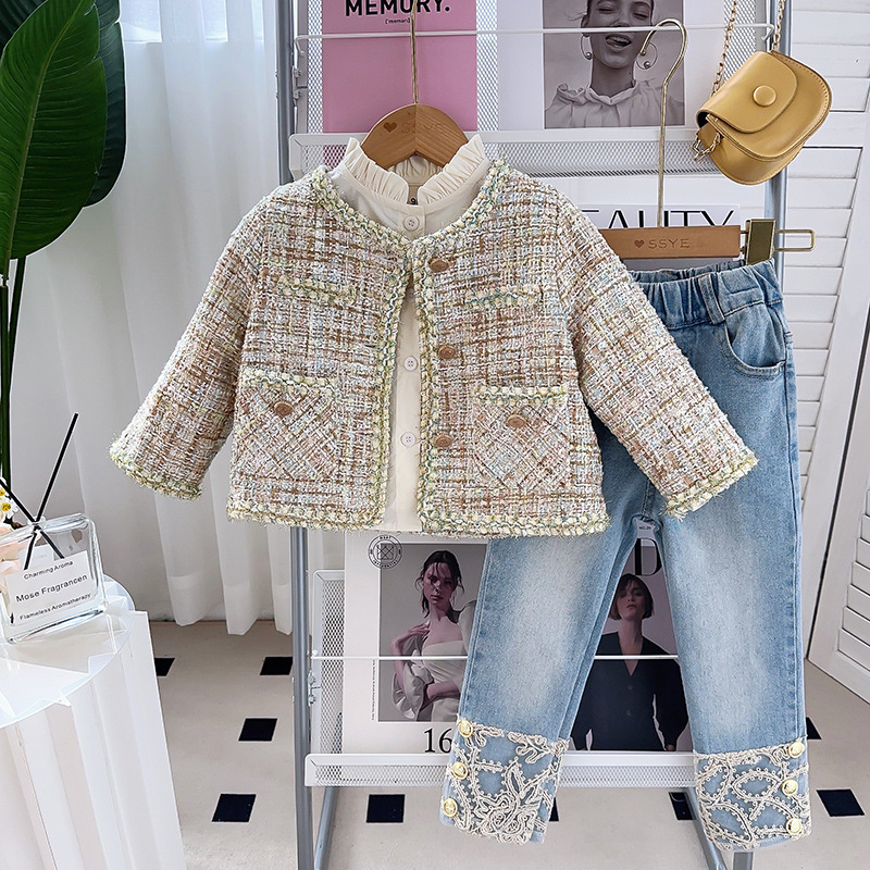 女童小香风外套春秋季新款洋气时髦公主长袖时尚韩版上衣BCA291