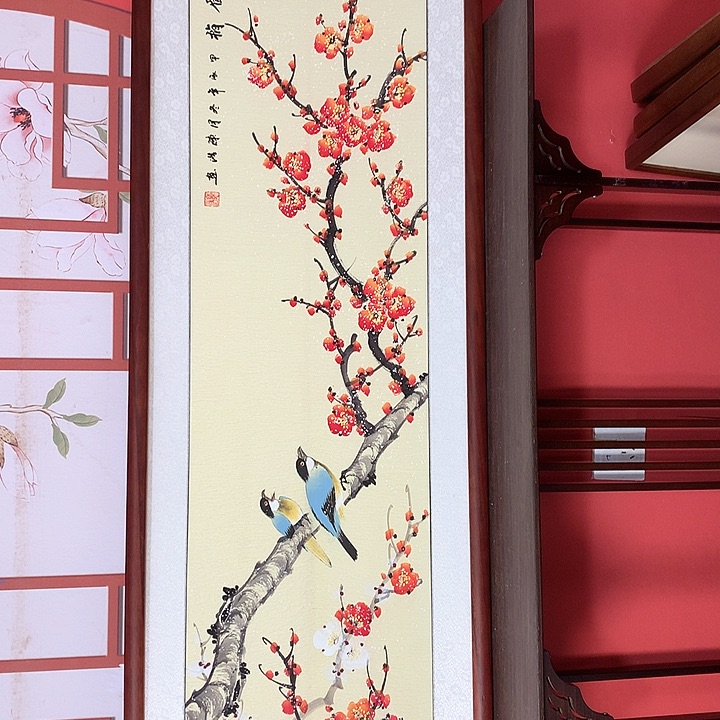 国画带框尺寸47✖️162手绘包邮