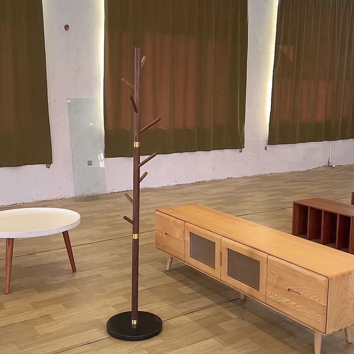 北美材福利黑胡桃木衣帽架不退不换