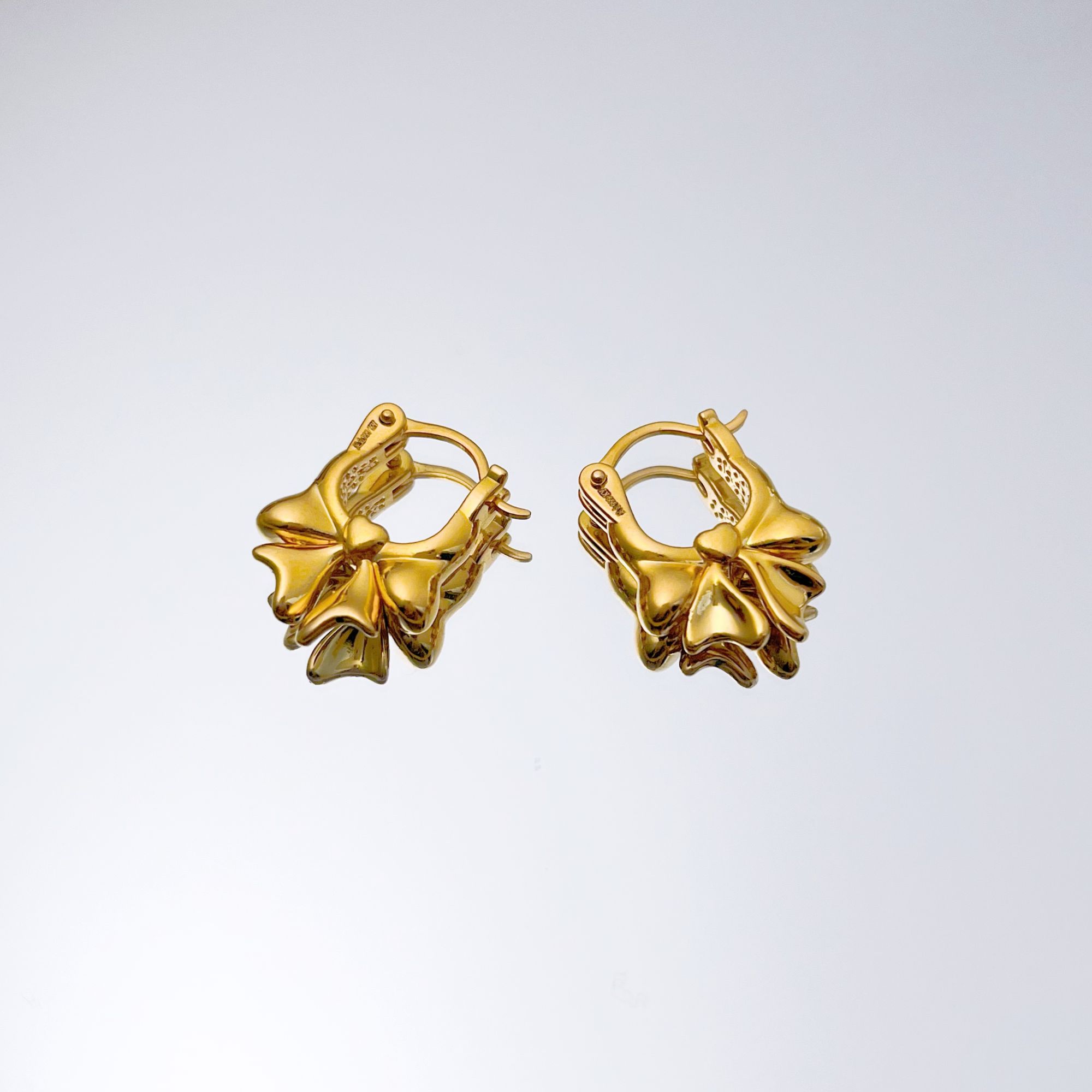 【蝴蝶结】足金999黄金5D无氰蝴蝶结百搭时尚耳扣足金耳饰