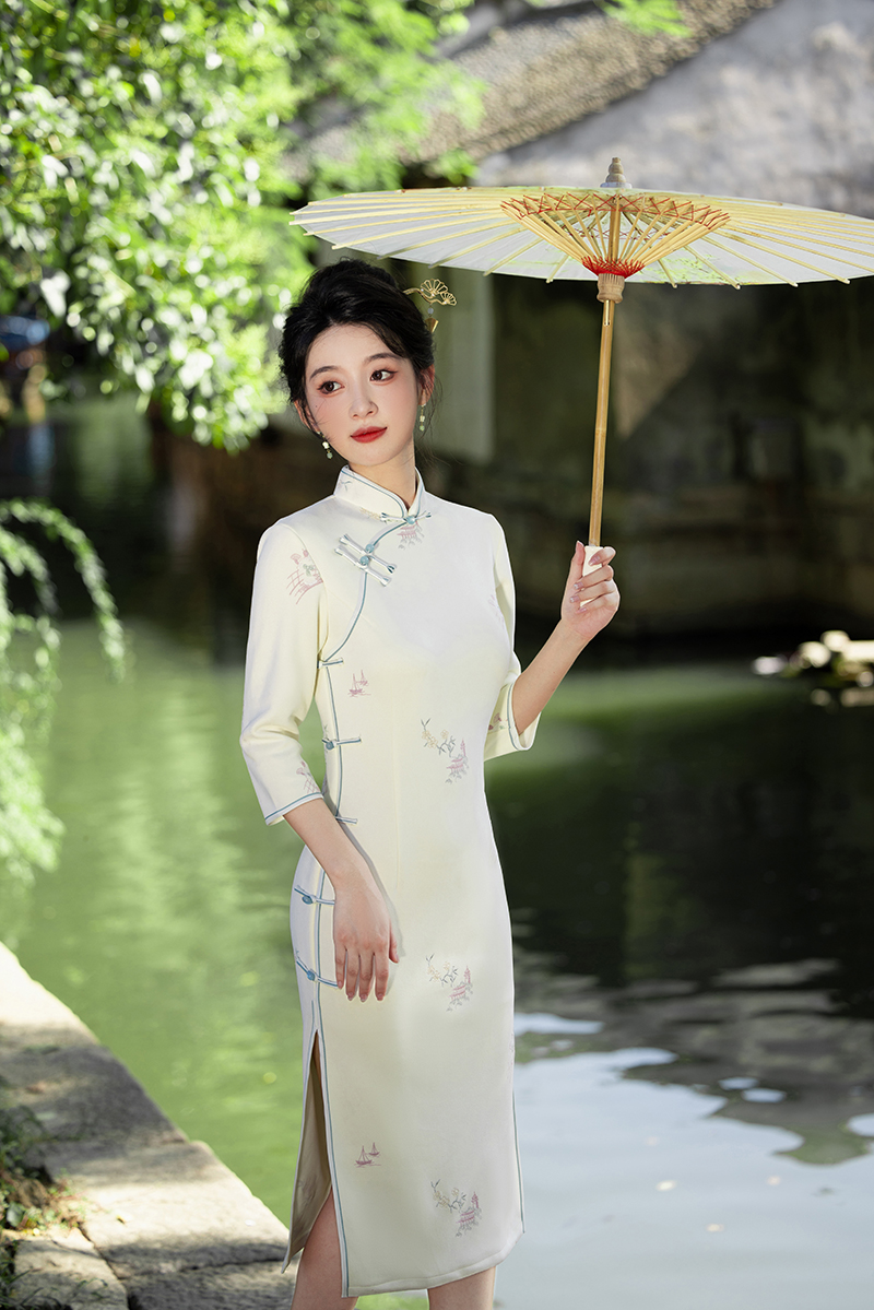 929 年轻款素雅民国风《江月令》旗袍