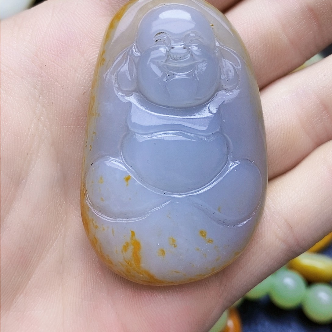 和田玉未镶嵌挂件孤*