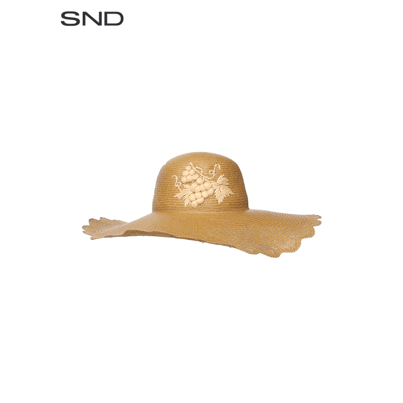 【ECRIVAIN 设计师品牌】SND SS25 圆顶大沿刺绣波浪边草帽 夏季