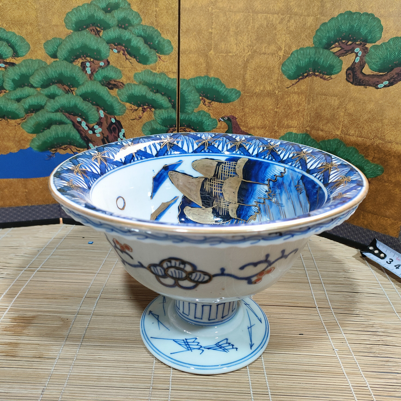 1076号青花高足钵