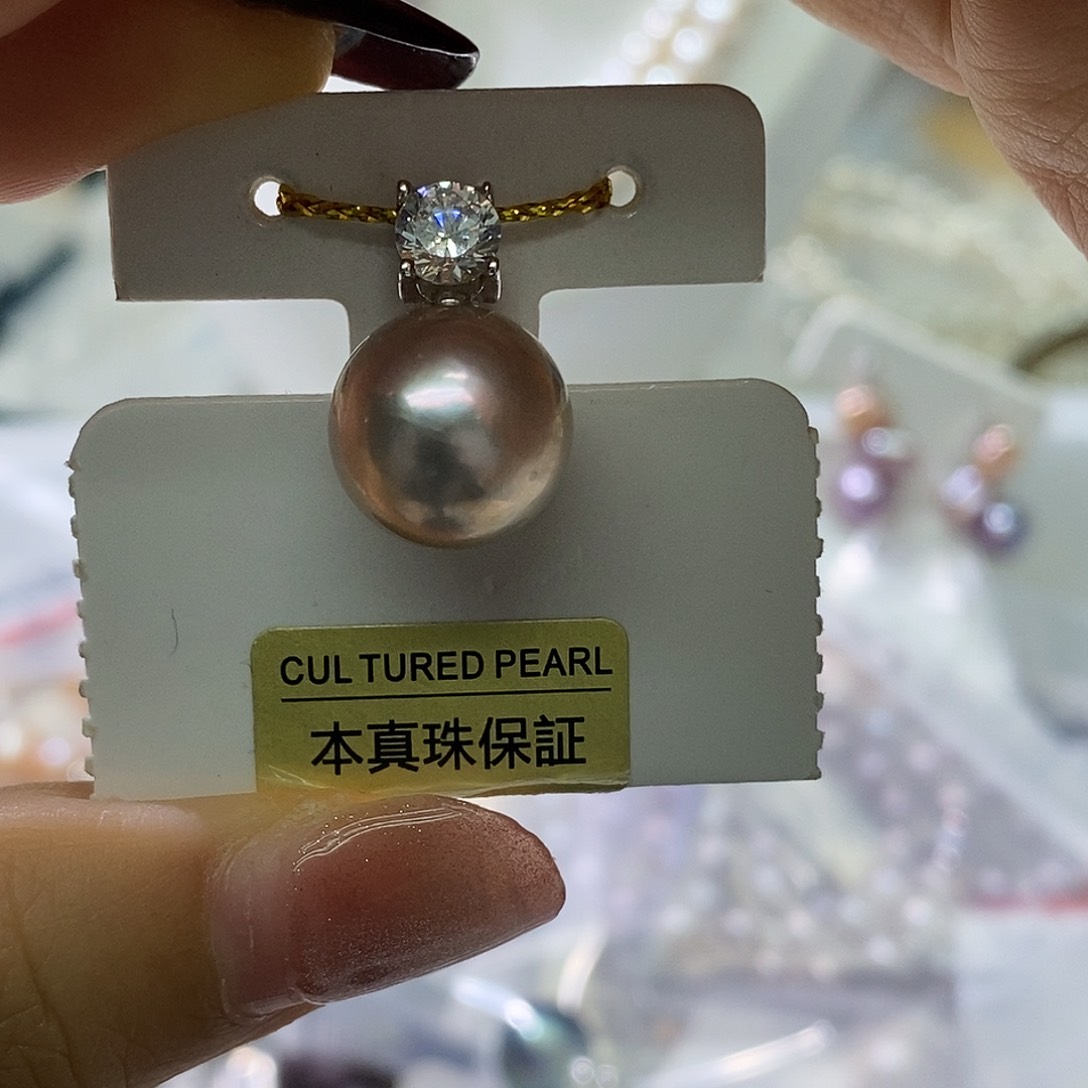 淡水珍珠吊坠银S925镶嵌