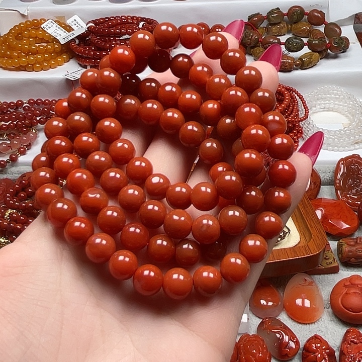 快***开南红玛瑙未镶嵌手链