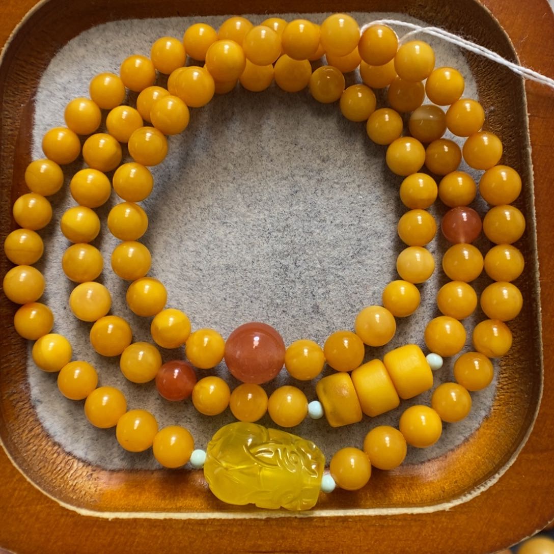 未镶嵌蜜蜡手串蜜蜡