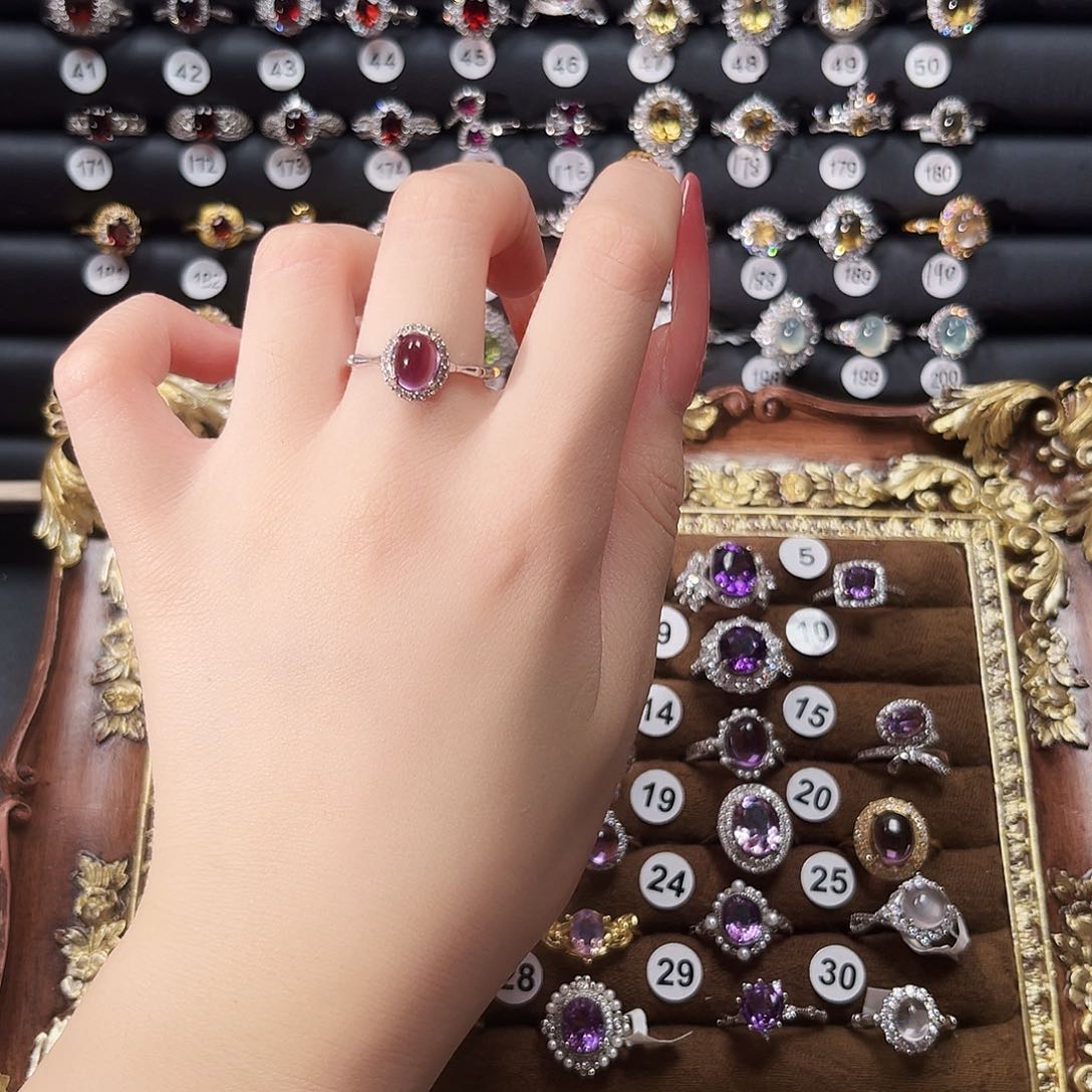 银S925镶嵌戒指紫晶