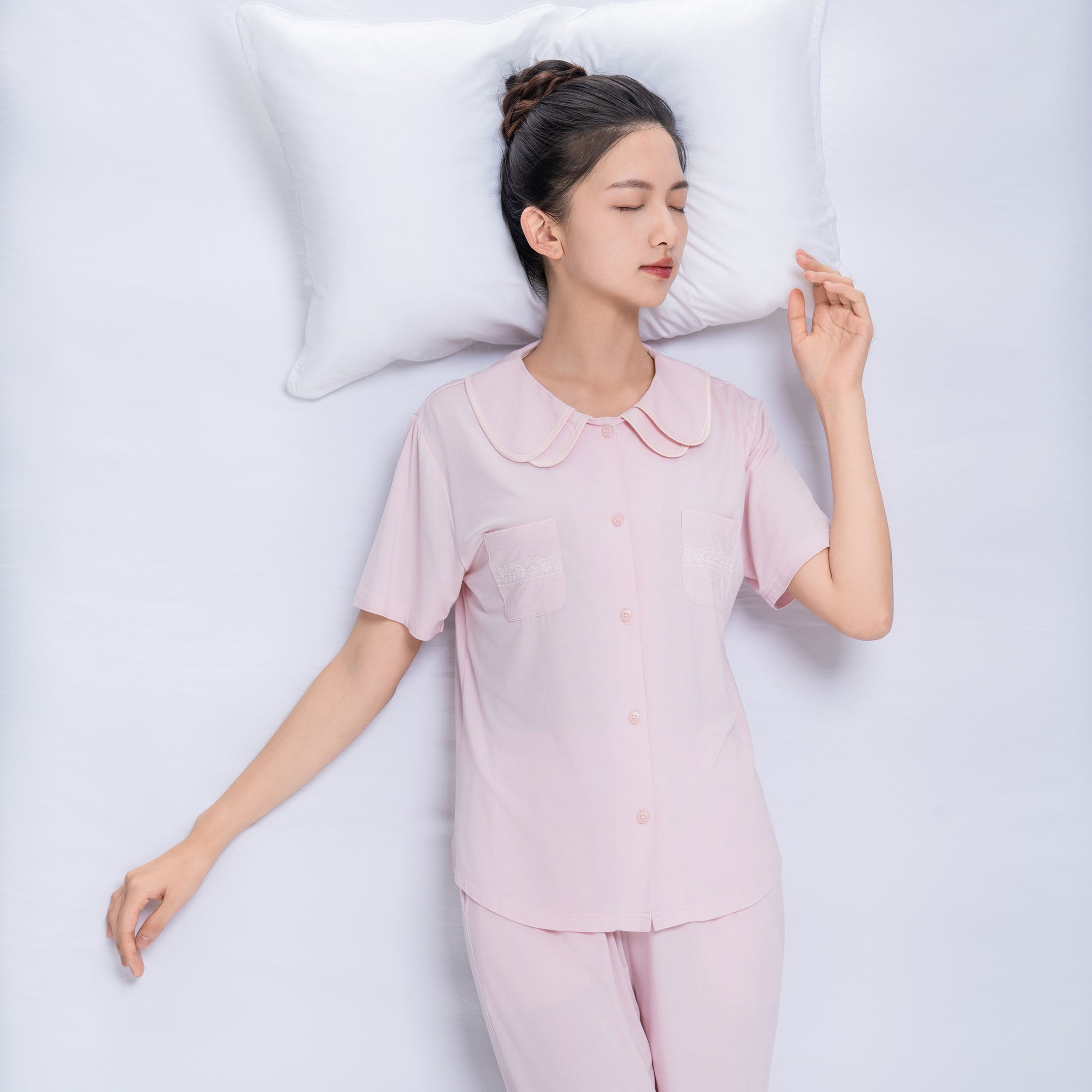 【三合竹衣 】女士双层领家居服