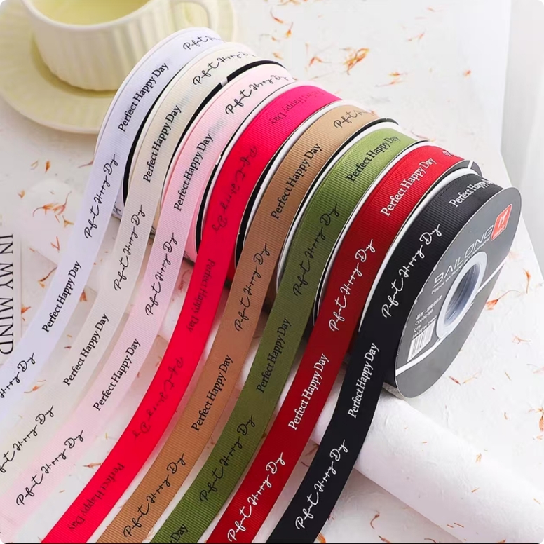 【花姿材】网红新款2.0cm英文螺纹带Perfect花艺包装丝带