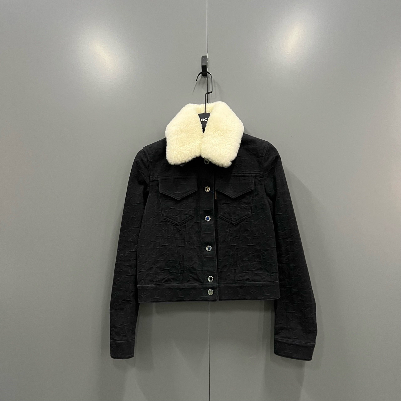 95新 LouisVuitton/路易威登 zz 暗纹满印羊羔绒夹克36码/013044