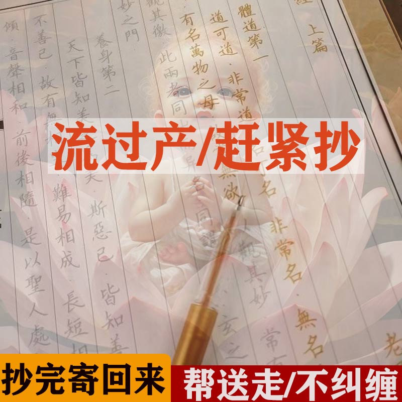 【堕胎流产抄】手抄地藏硬笔护诸童子陀罗尼练字帖经典忏悔文临摹