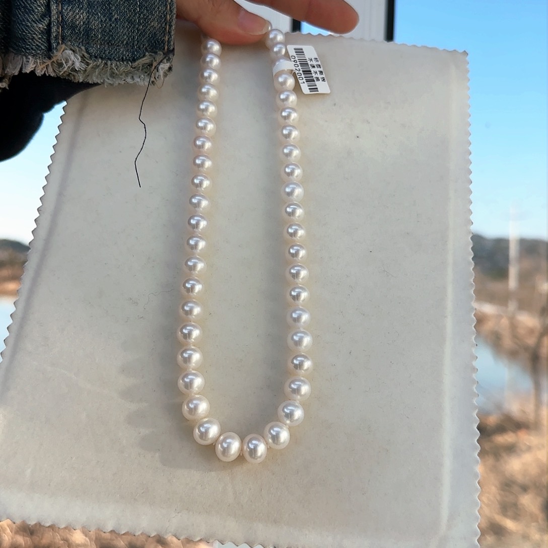 淡水珍珠颈饰银S925镶嵌用****010-11无核镜面无暇