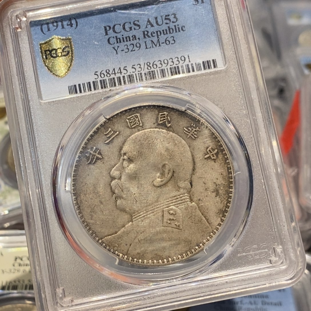 银Pcgs53竹节花三角元3391