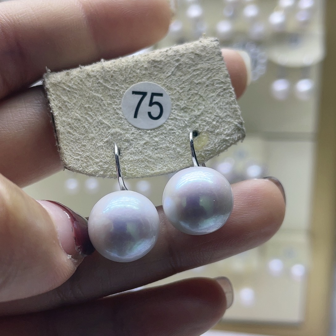 淡水珍珠耳饰银S925镶嵌