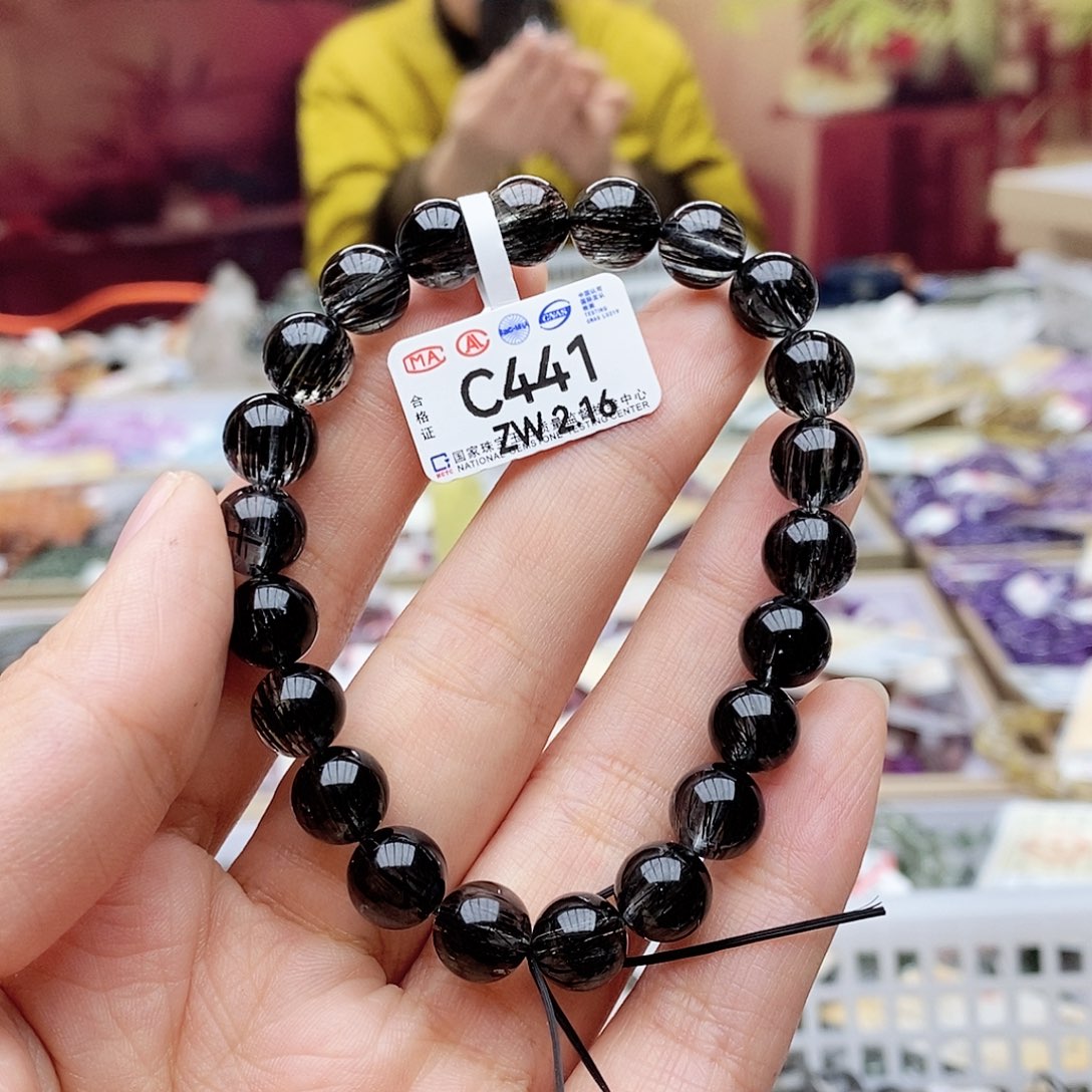 水晶手链未镶嵌C441黑发晶