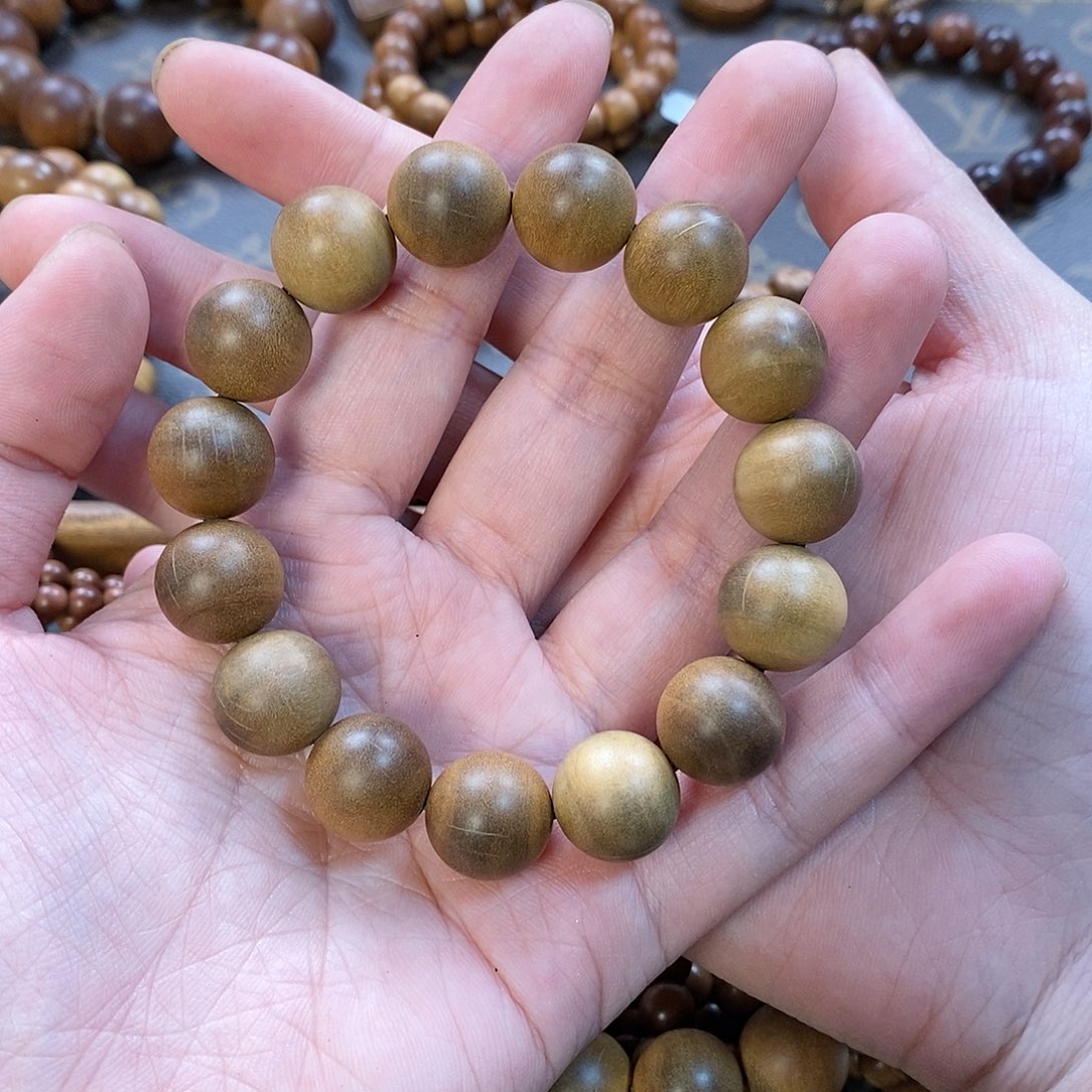 檀香木手串/手链老山檀香民间料1.5瑕珠