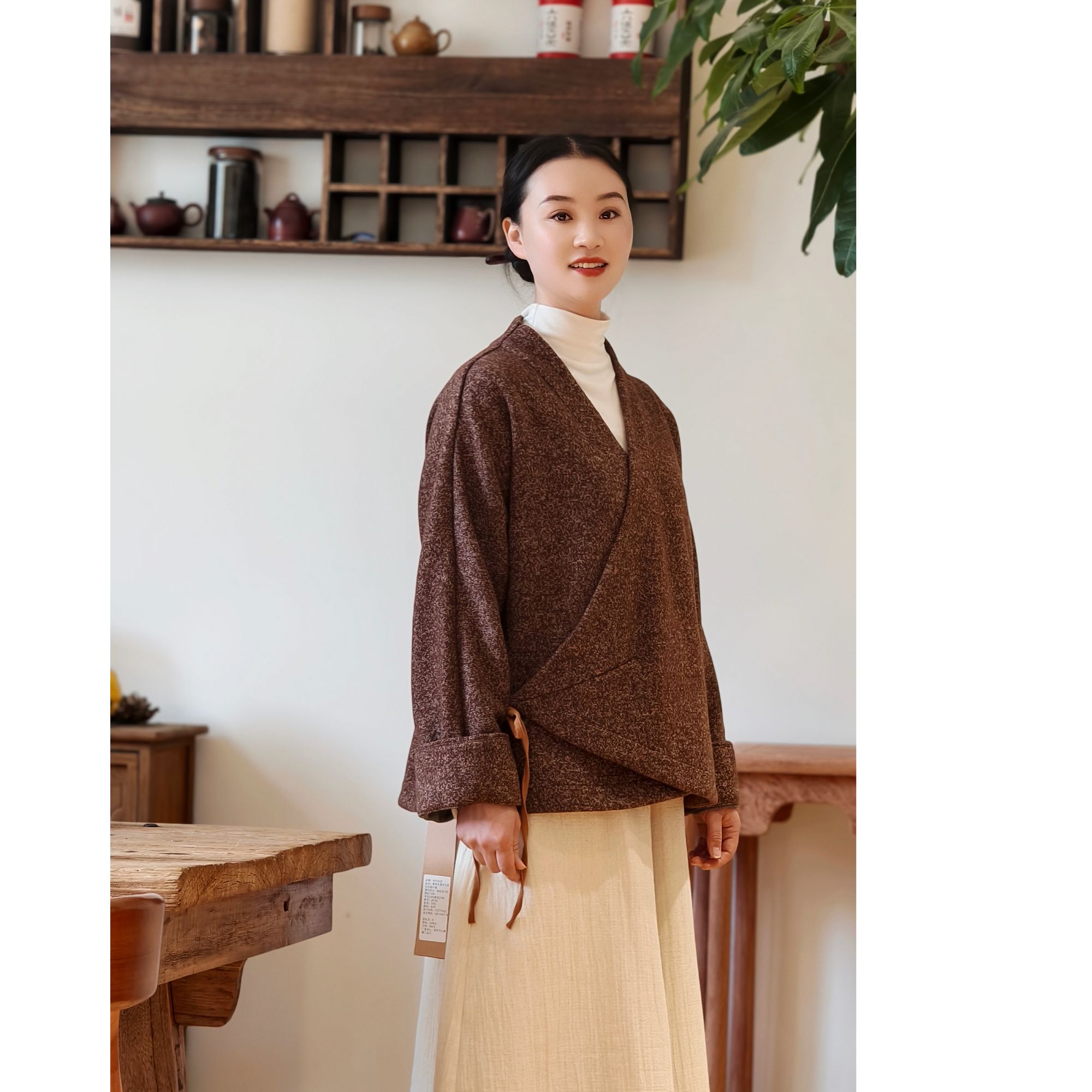 《把冬天穿成一首轻盈的诗》朴时如故羊毛汉服外套
