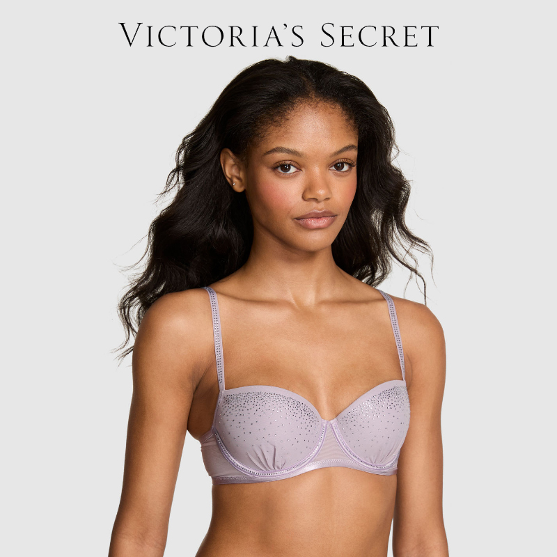 【维密 PINK 闪钻蕾丝内衣】女士薄款舒适软透气款性感内衣美背