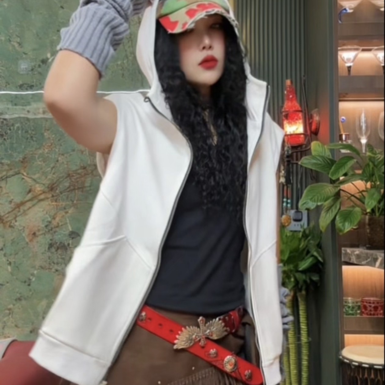 版衣新款定制带帽厚款针织棉马甲