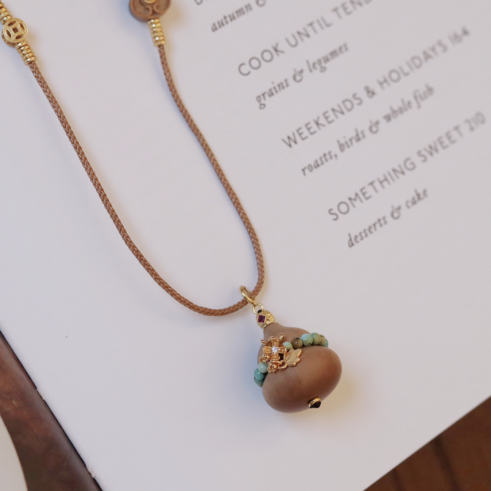 【一壶花涧】印度黑肉老山檀葫芦项链