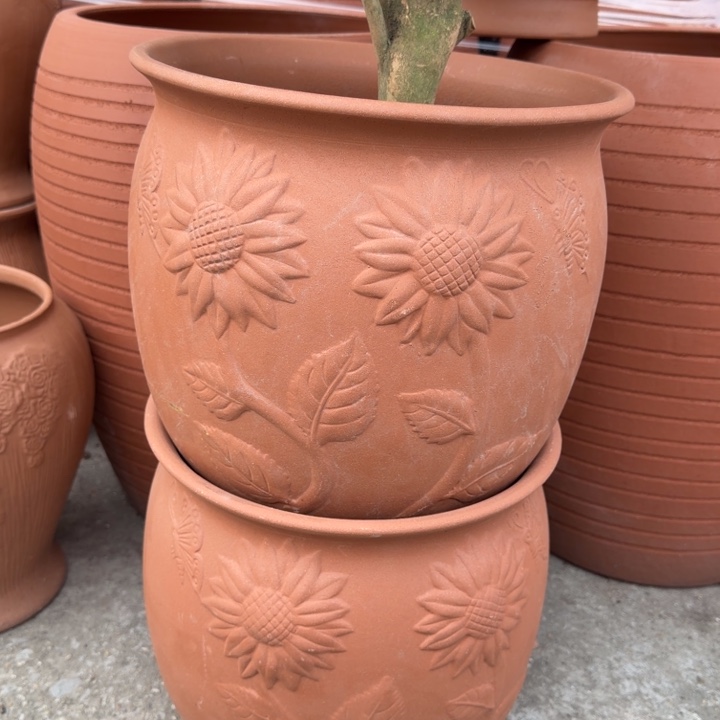 紫砂花盆口30高26宜兴紫砂 