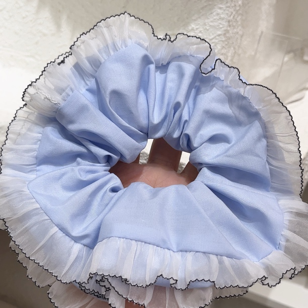 E672韩系蓝色蕾丝边肠圈