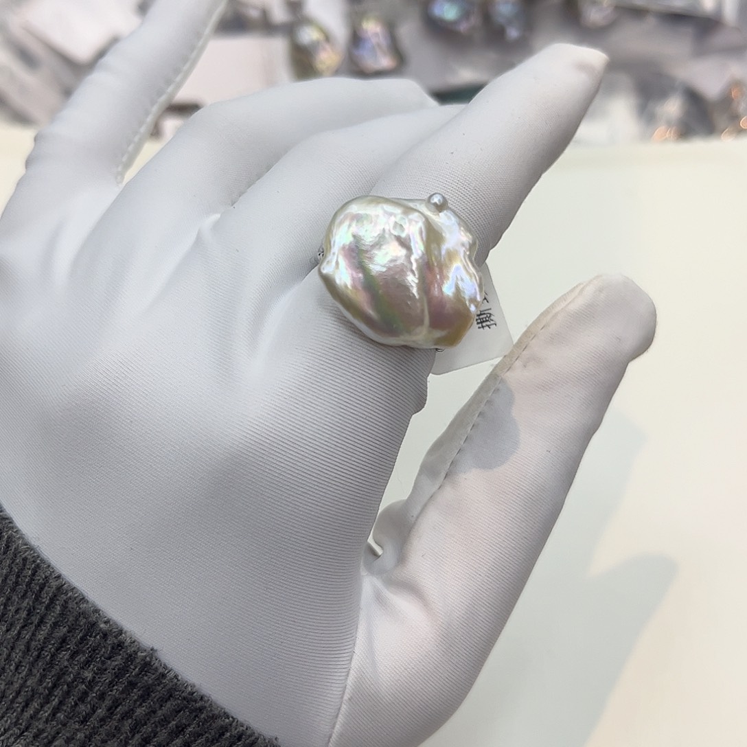 淡水珍珠耳饰合金