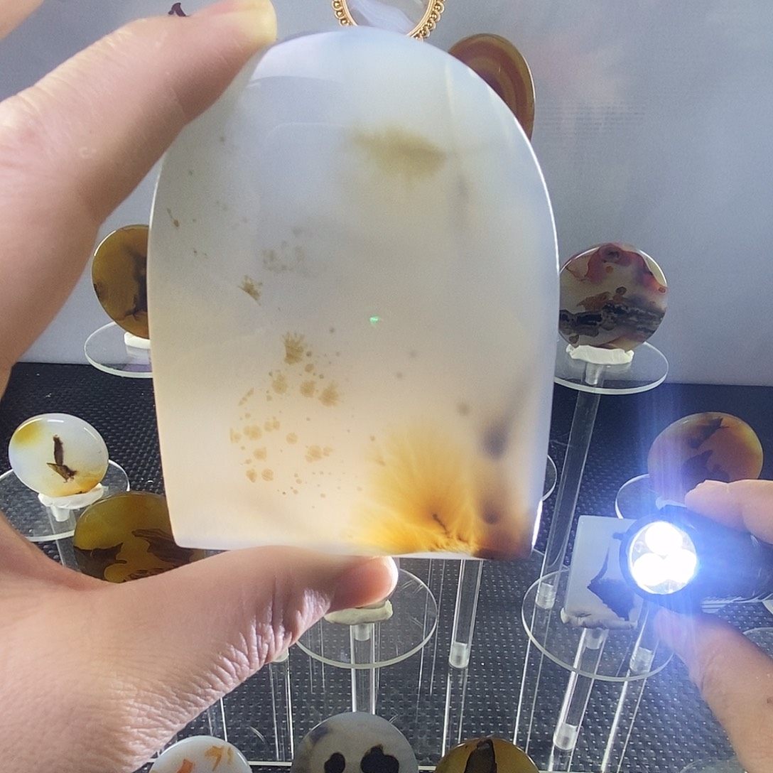 合成碳硅石非金属时尚图纹画面石饰品