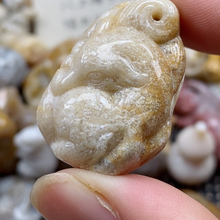 颈饰未镶嵌硅化珊瑚（珊瑚玉）小