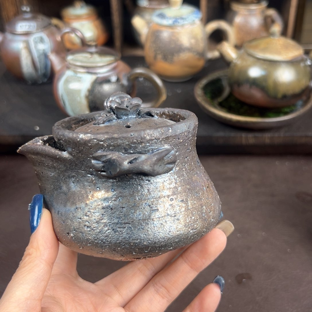 杯柴烧茶器铁胎宝瓶